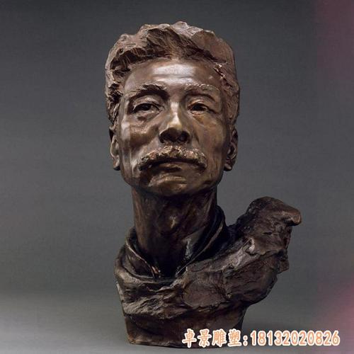 鲁迅铜香炉-黑河黄铜鲁迅雕塑生产厂家-卓景雕塑